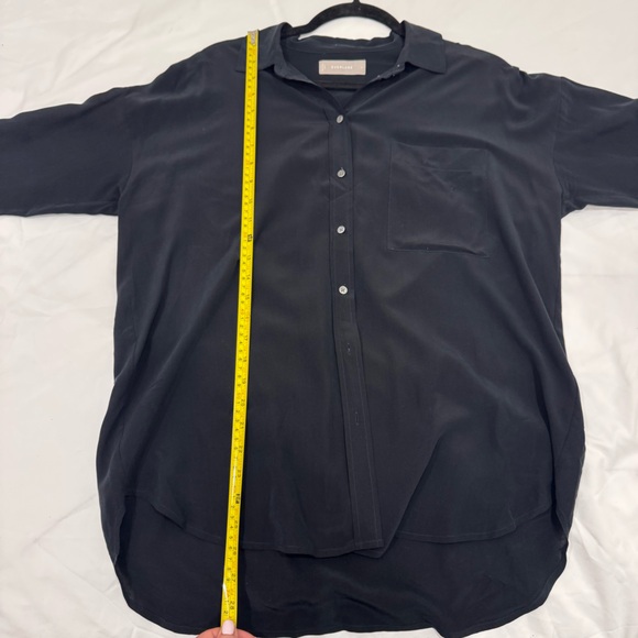 Everlane Black 100% Utility Clean Silk Long Sleeve Button Down Shirt Size 6 - Picture 7 of 9